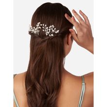 Lilly & Sparkle Set of 2 Tiara Comb Hairpins Adorned with White Pearls for a Chic Look