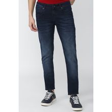 Peter England Men Navy Dark Wash Low Skinny Fit Jeans
