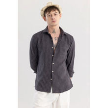 Snitch Linen Line Grey Stripes Shirt