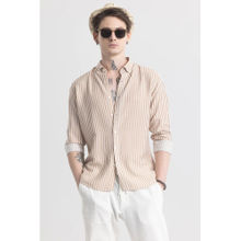 Snitch Stripehaven Beige Stripes Shirt