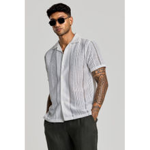 Snitch White Cuban Crochet Shirt