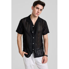 Snitch Black Stripes Crochet Shirt