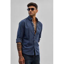 Snitch Blue Slim Fit Corduroy Shirt