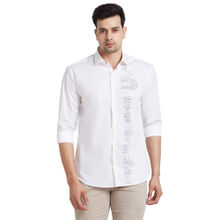 Park Avenue Men Slim Fit Cotton Printed White Casual Shirt