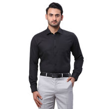 Park Avenue Men Slim Fit Cotton Solid Black Formal Shirt