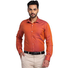 Park Avenue Men Slim Fit Cotton Solid Orange Formal Shirt