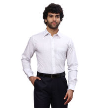 Raymond Men Slim Fit Cotton Printed White Formal Shirt