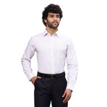 Raymond Men Slim Fit Cotton Printed White Formal Shirt