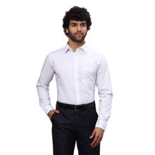 Raymond Men Slim Fit Cotton Printed White Formal Shirt