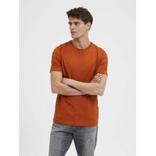 Selected Orange Crew Neck T-shirt