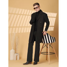 CHKOKKO Men Solid Black Winter Coat