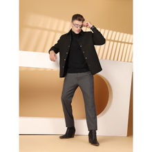 CHKOKKO Men Solid Black Winter Coat