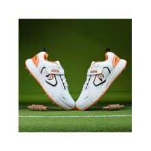 DNINE Men Orange DNINE Bolt Bowling Spikes Cricket Shoe