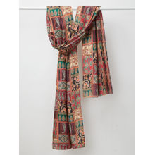 Vastramay Mens Multi-Color Velvet All Over Embroidered Dupatta
