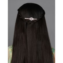 Fida Wedding Ethnic Rose Gold plated Embellished Floral Hair Comb for Women