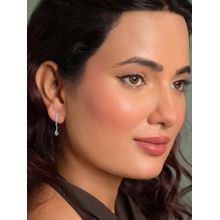 CLARA 925 Silver Platinum Plated Daily Wear Orsola Drop Earrings For Women And Girls