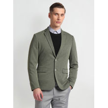 Arrow Green Notch Lapel Collar Knit Blazer