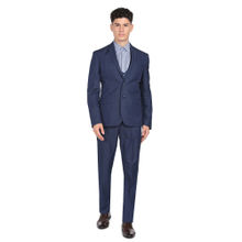 Arrow Blue Navy Tailored Regular Fit Windowpane Suit (Set of 3)