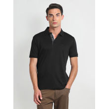 Arrow Black Mercerised Cotton Polo T-Shirt