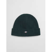 GANT Mens Green Solid Shield Wool Beanie