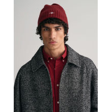 GANT Mens Maroon Solid Shield Wool Beanie