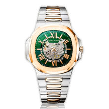Giordano Men Dual-Tone Skeleton Automatic Green Dial Analog Watch - GZ-50114 (M)