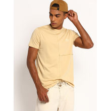 Lee Men Beige Graphic Print Slim Fit T-shirt