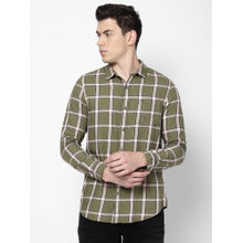 Lee Men Olive Checked Slim Fit Shirt