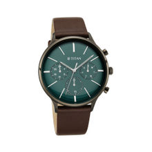 Titan Light Leathers IV 90134Ql01 Green Analog Watch For Men (Free Size)