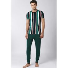 Peter England Men Green T Shirt And Joggers (Set of 2)