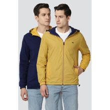 Peter England Men Yellow Solid Casual Reversible Jacket