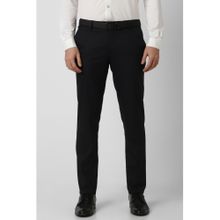Peter England Men Black Solid Slim Fit Trouser