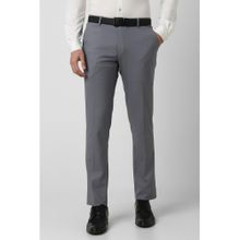 Peter England Men Grey Print Slim Fit Trouser