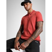 Puma Red Men's Premium Essential Zippered Polo T-shirt
