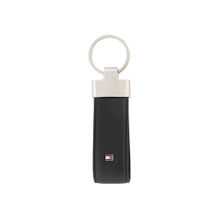 Tommy Hilfiger Allen Leather Keychain Black Solid
