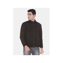 U.S. POLO ASSN. Men Black Stand Collar Quilted Jacket