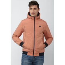 Van Heusen Men Solid Peach Jacket