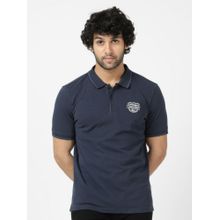Wrangler Men Solid Blue Polo T-Shirt (Regular)