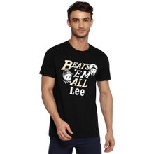 Lee Slim Fit Black Typography T-shirt