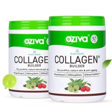 OZiva Plant Based Collagen Builder For Men & Women,Biotin,Vitamin C,Classic Tangy Amla (Pack of 2)