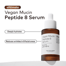 The Face Shop Alltimate Vegan Mucin Peptide 8 Serum - No Snails, Korean, Anti Aging, Hydrating