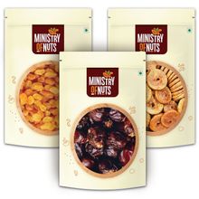 Ministry of Nuts Premium Dry Fruits - Pack Of 3 - Raisins, Dates & Figs