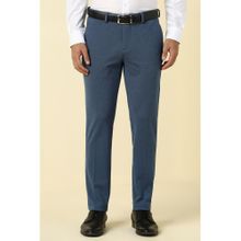 Allen Solly Men Blue Textured Formal Trousers