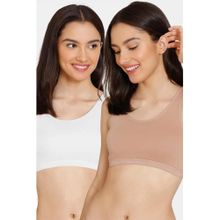 Zivame Double Layered Non Wired Full Coverage Beginner Bra (Pack of 2)