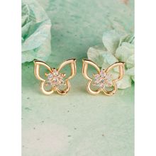Barsano Butterfly Stud Earrings with Cubic Zirconia