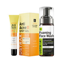 Ustraa Foaming Face Wash For Sensitive Skin & Anti-Acne Spot Gel With Neem & Vitamin B3