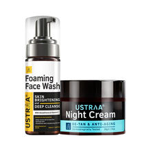 Ustraa Foaming Face Wash For Skin Brightening & Night Cream De Tan And Anti-Aging