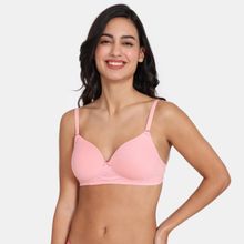 Zivame Padded Non Wired 3-4th Coverage Backless Bra - Powder Pink