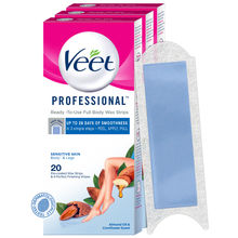 Veet Professional Full Body Waxing Kit for Sensitive Skin - 20 Strips Each (Pack of 3)