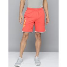 Alcis Men Peach-coloured Typography Printed Running Shorts